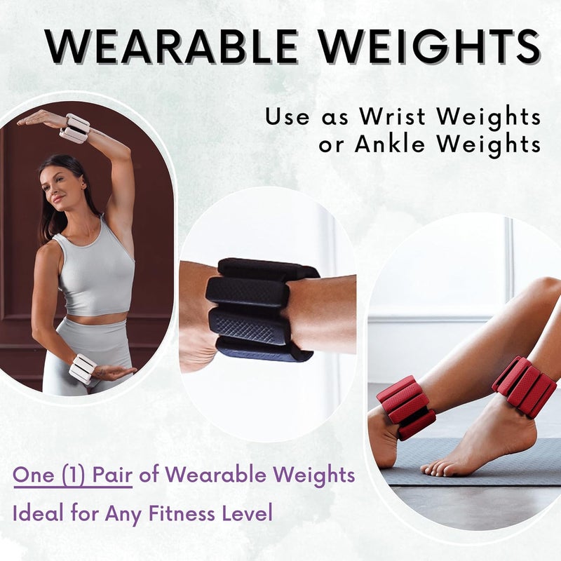 Polyfit Wrist & Ankle Weights - 1 Pair - Wearable Ankle Weights for Women and Men - Wearable Bracelet for Exercise, Yoga, Walking, Running, Dance, Barre, Pilates, Cardio, Aerobics - Image 2